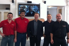 Gary Sinise, our founder Joel Berrettini on location in San Antonio