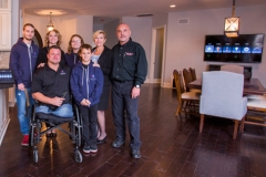 Wounded Army Green Beret MSG John Masson, his family, Judy Otter (Gary Sinise Foundation Director), and our founder, Joel Berrettini - Southern Pines, NC.