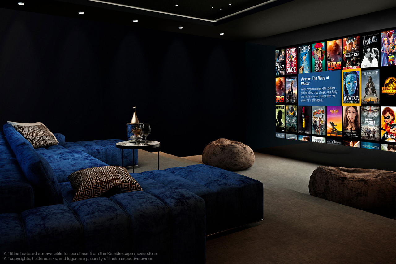 Kaleidescape on-screen movie collection and cover browsing experience